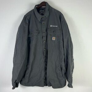 Carhartt Outdoor Jacket Plaid Inside Size 2X Tall Gray work coat